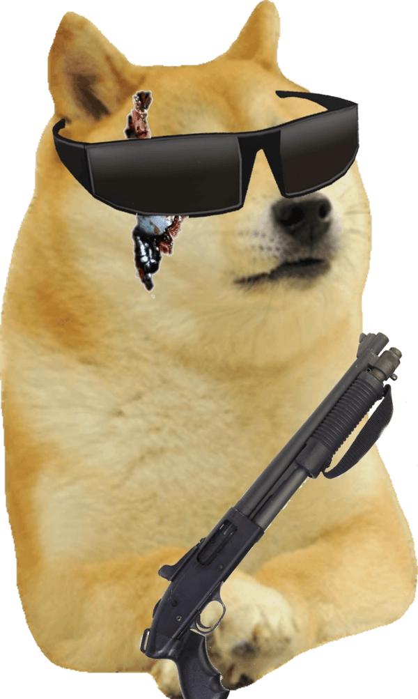 Meme chó cầm súng avatar phù hợp nhiều mood