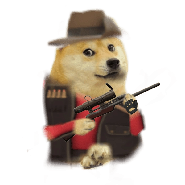 Meme chó cầm súng anime với nét dễ thương