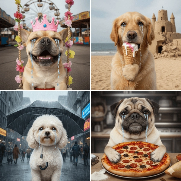 Meme chó khóc hài với khoảnh khắc lệ rơi gây cười