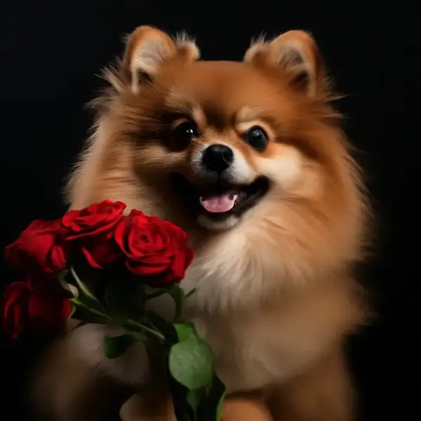 Meme chó tặng hoa lầy tạo tình huống vui