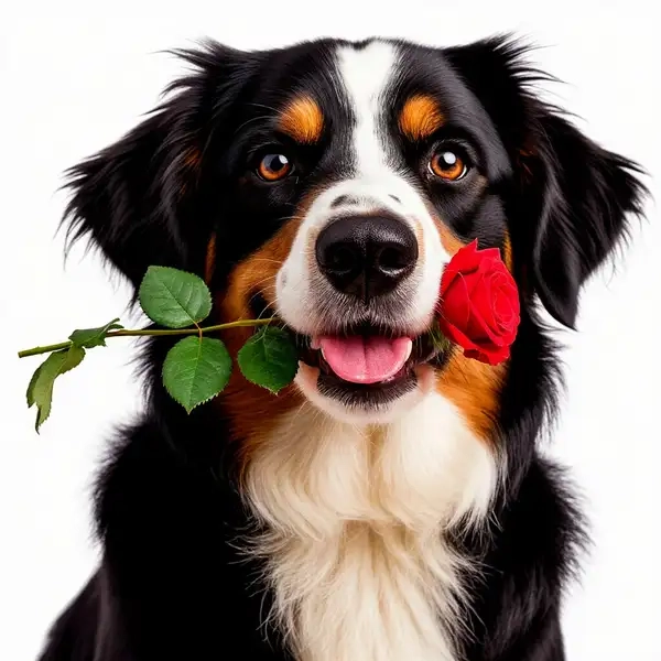 Meme chó tặng hoa troll mang vibe tinh quái