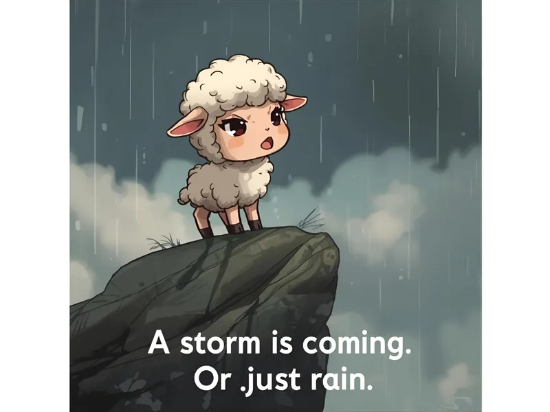 Meme con cừu buồn phản ánh tâm trạng