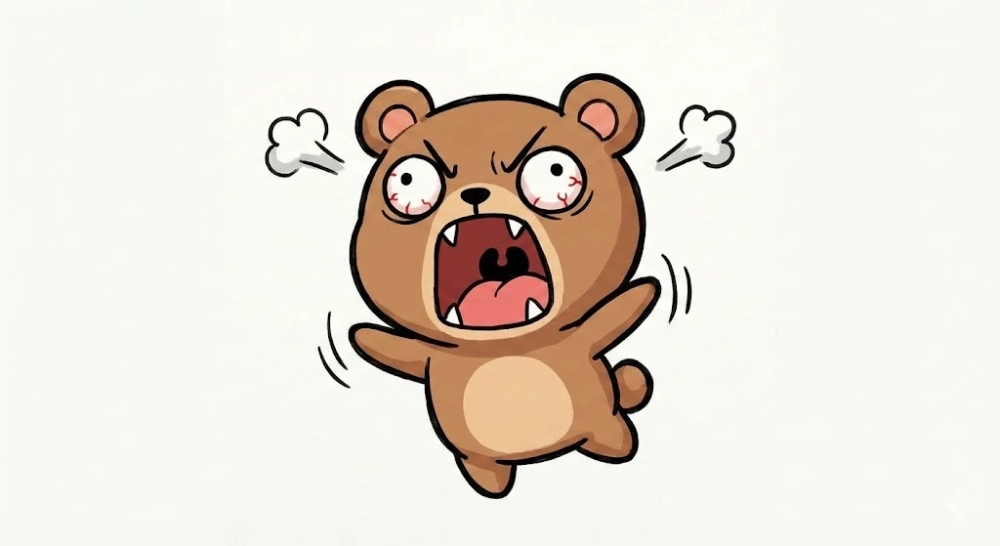 Hét lớn nhưng vẫn cute meme gấu hét lớn