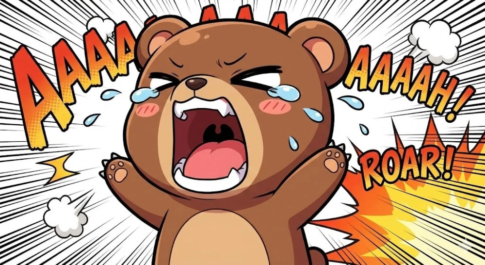 Hét sợ hãi siêu cute meme gấu hét sợ hãi