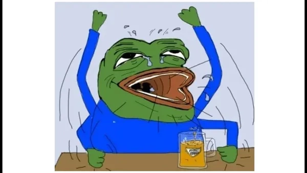 Meme ếch cười mạng xã hội hot trend cho mọi người