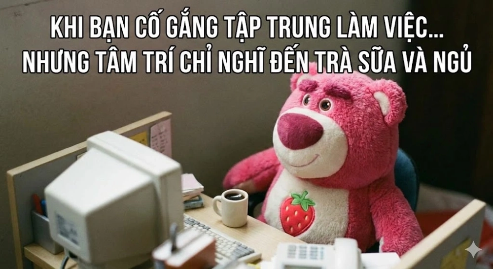 Dán sticker vui nhộn với sticker gấu dâu meme