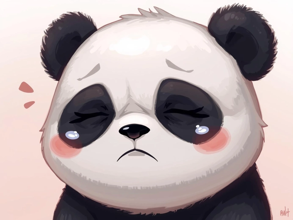 Chia sẻ cảm xúc cùng meme gấu trúc buồn