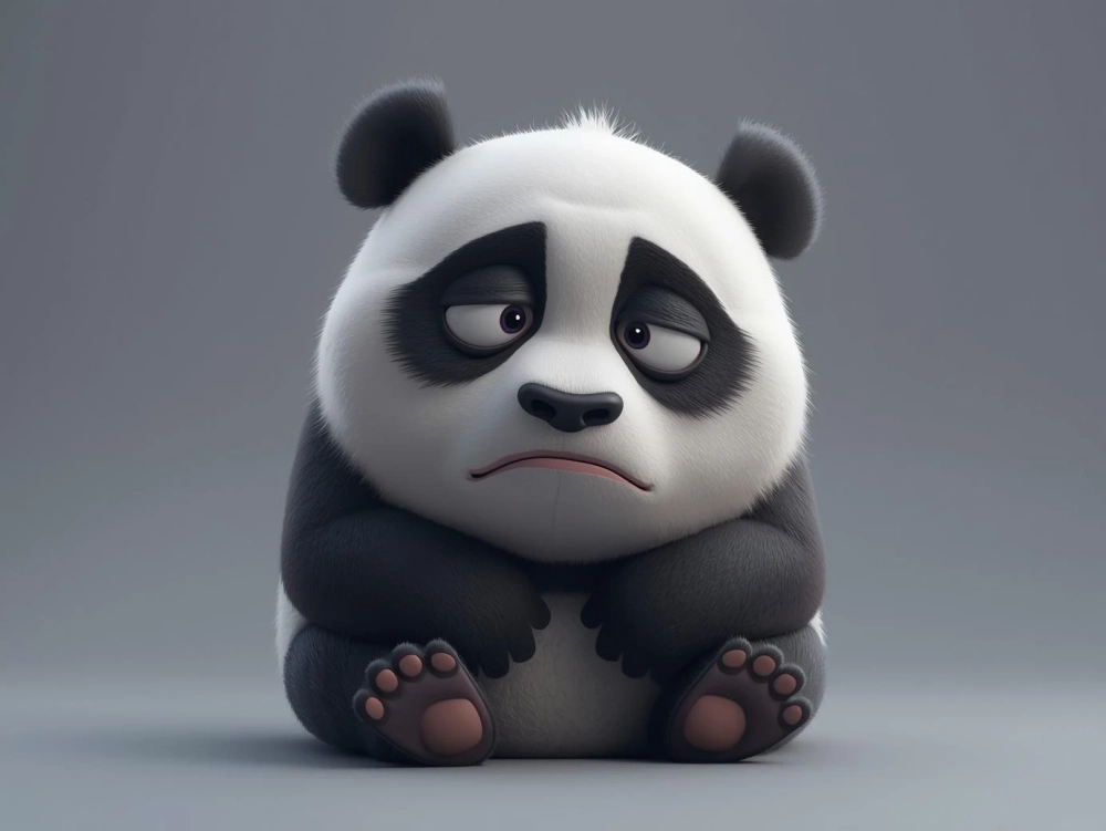 Tâm trạng trầm lắng với meme gấu trúc trầm cảm