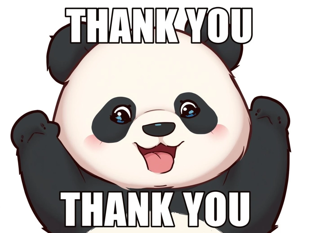 Cười sặc với meme gấu trúc cảm ơn hài hước