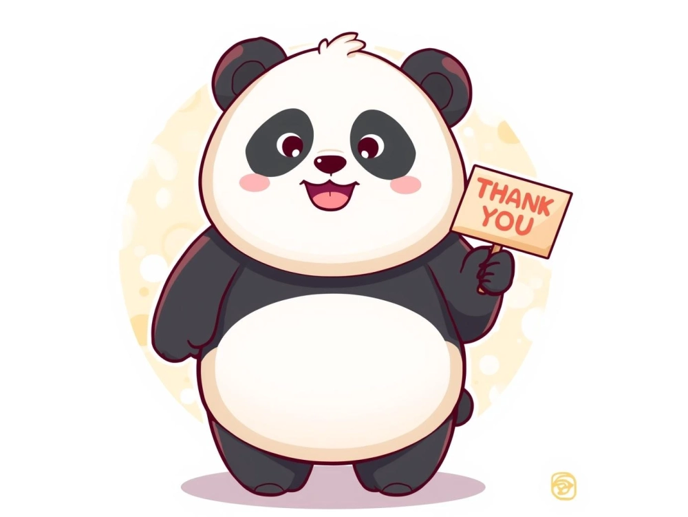 Chat vui hơn với sticker gấu trúc cảm ơn