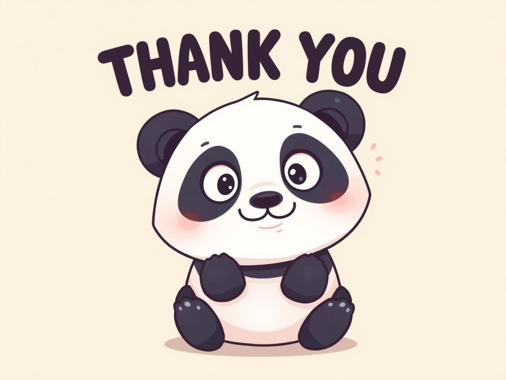 Ảnh siêu dễ thương từ ảnh meme gấu trúc cảm ơn