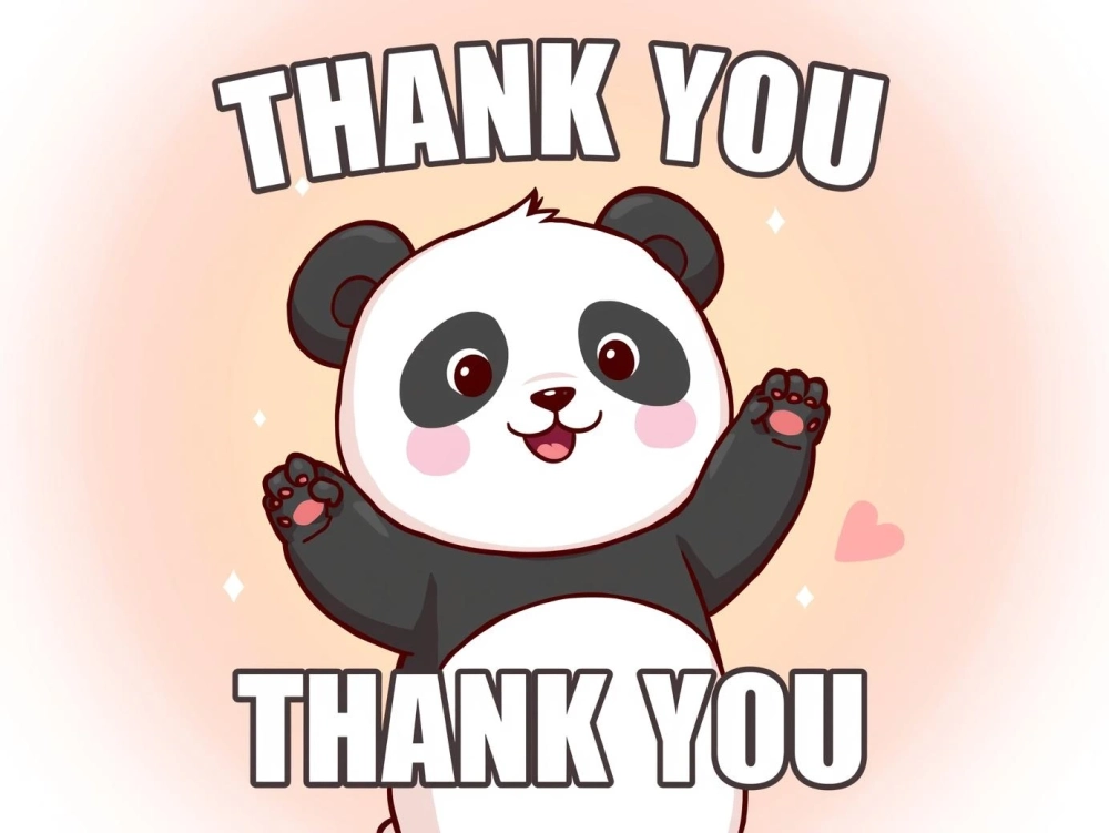 Phiên bản thanks cực cute meme gấu trúc thanks