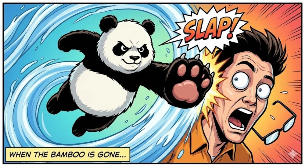 Cười vui với meme gấu trúc đánh cực hài