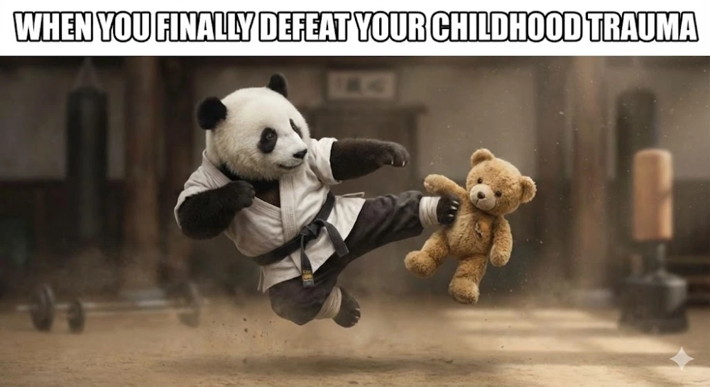 Nhìn thật ngầu với meme gấu trúc đấm