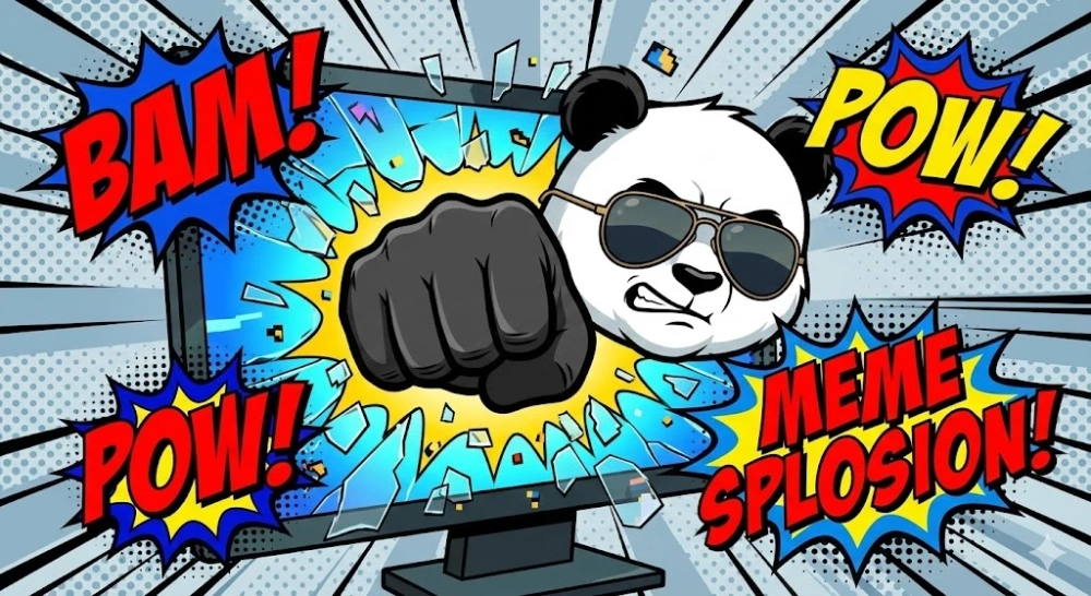 Bựa cực mạnh với meme gấu trúc bựa đánh nhau