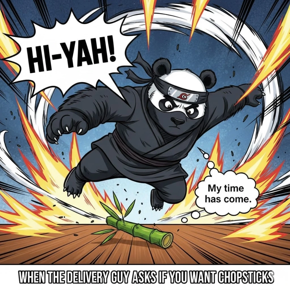 Thể hiện cảm xúc qua icon gấu trúc đánh