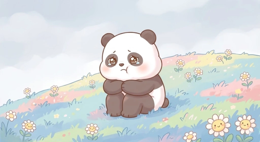 Bĩu môi cực cute với meme gấu trúc bĩu môi