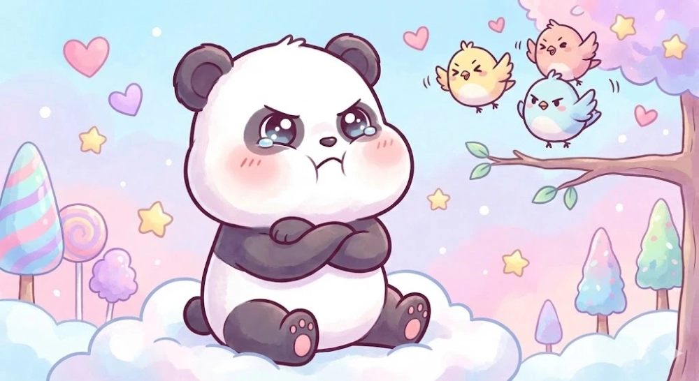 Dỗi hờn cực dễ thương với meme gấu trúc dỗi hờn