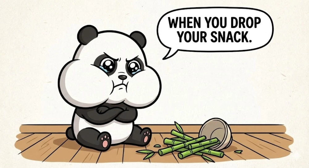 Giận dỗi mà vẫn dễ thương meme gấu trúc giận dỗi