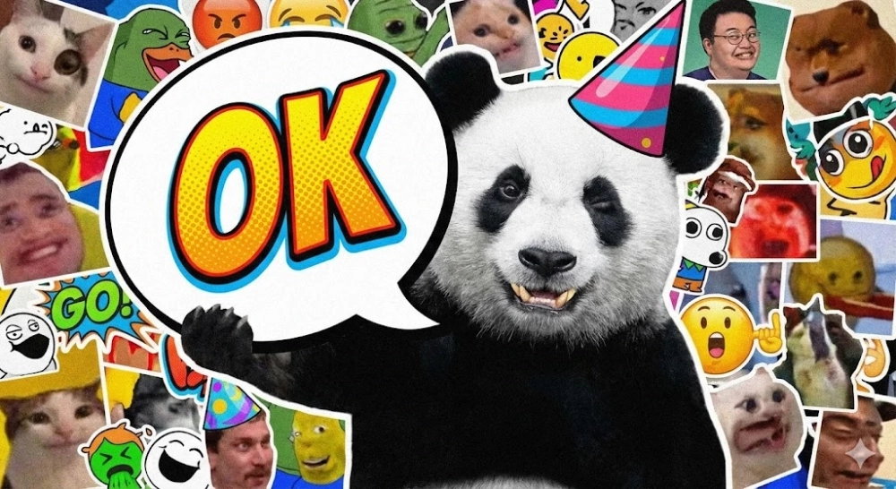 Nhìn xem meme gấu trúc giơ tay ok cực đáng yêu