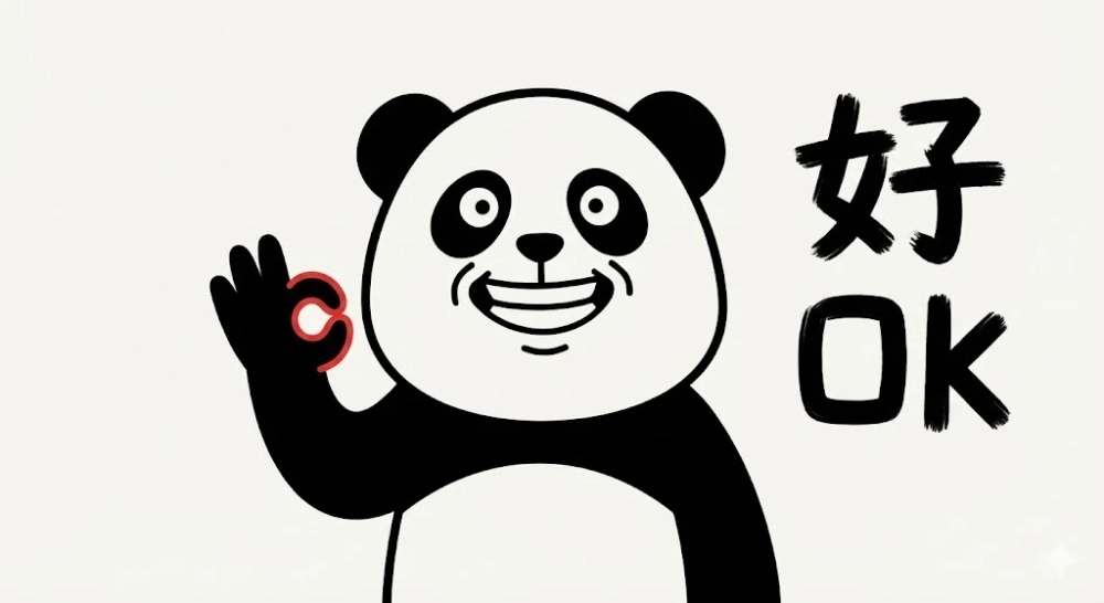 Gửi thông điệp rõ ràng qua meme gấu trúc ra dấu ok