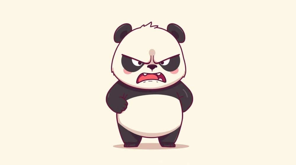 Thêm sticker vui nhộn sticker gấu trúc tức giận