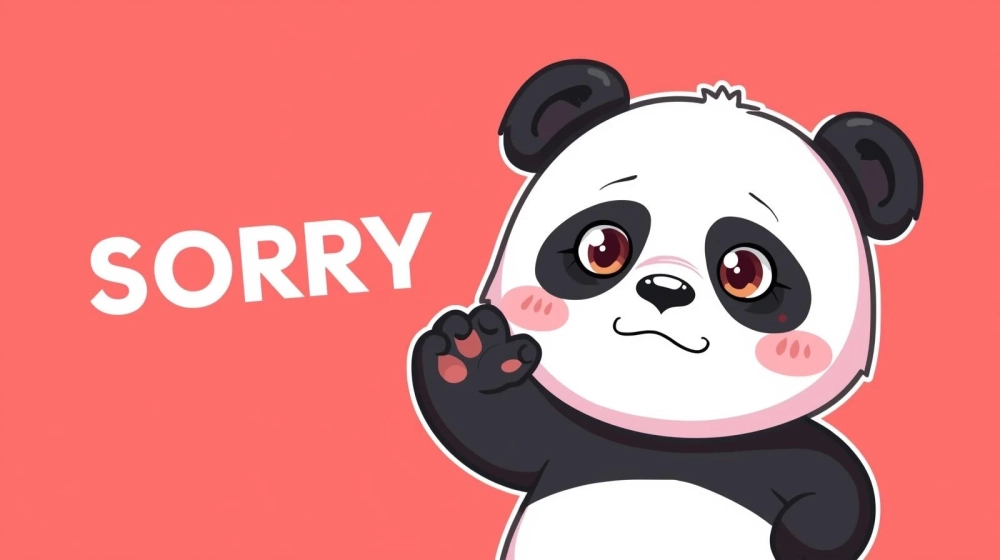 Cười không nhặt được với hình ảnh meme gấu trúc xin lỗi