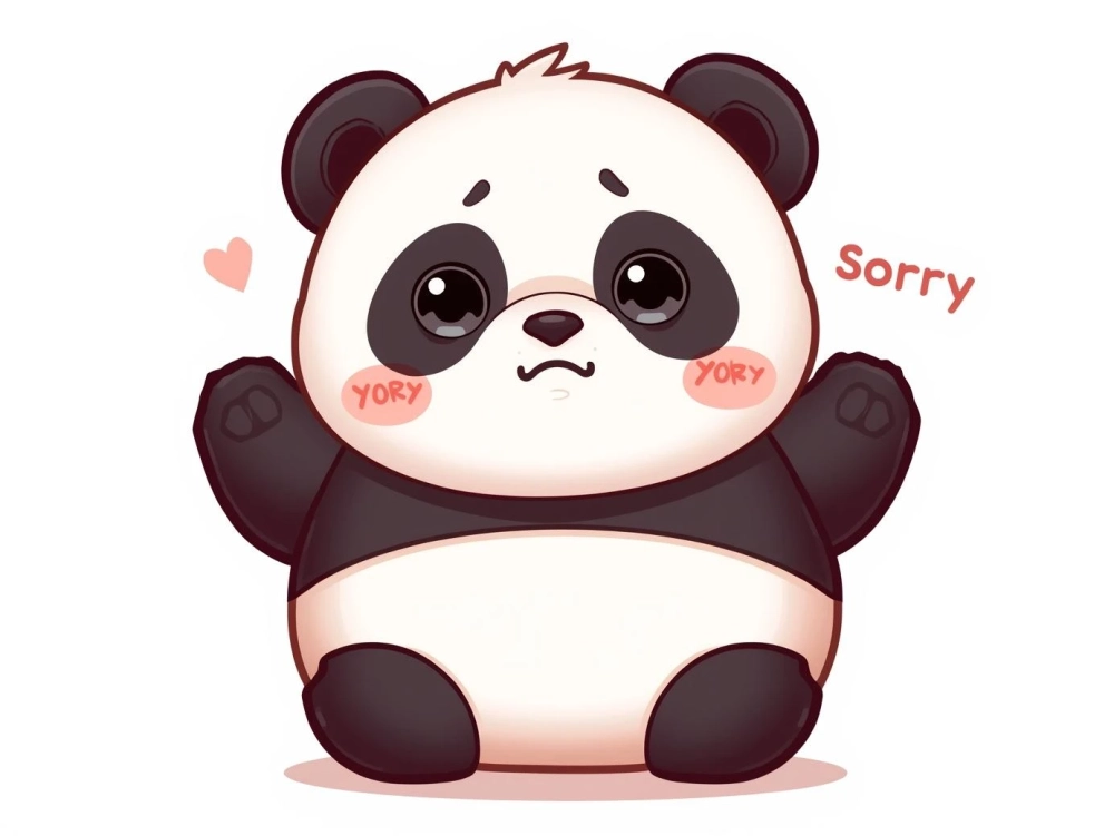 Cute cực độ với meme gấu trúc xin lỗi cute