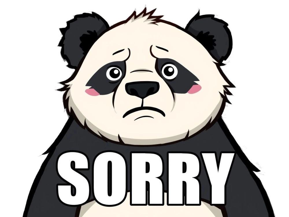 Chat thêm vui với sticker gấu trúc xin lỗi