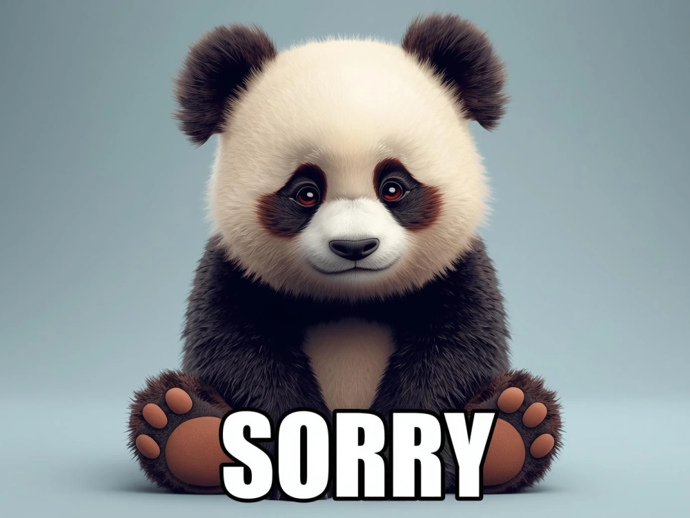 Icon siêu dễ thương cho tin nhắn icon gấu trúc xin lỗi