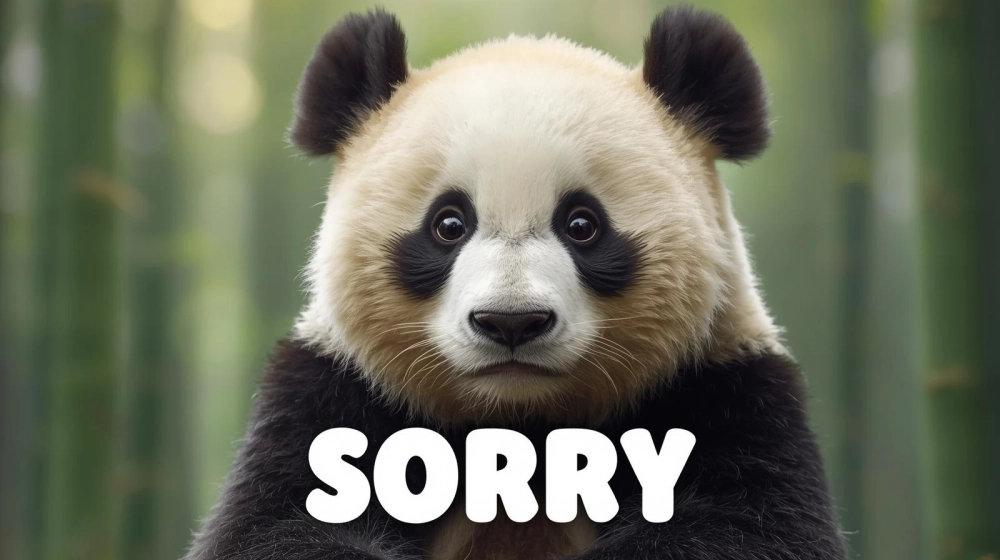 Ảnh cực cute từ ảnh meme gấu trúc xin lỗi khiến bạn cười