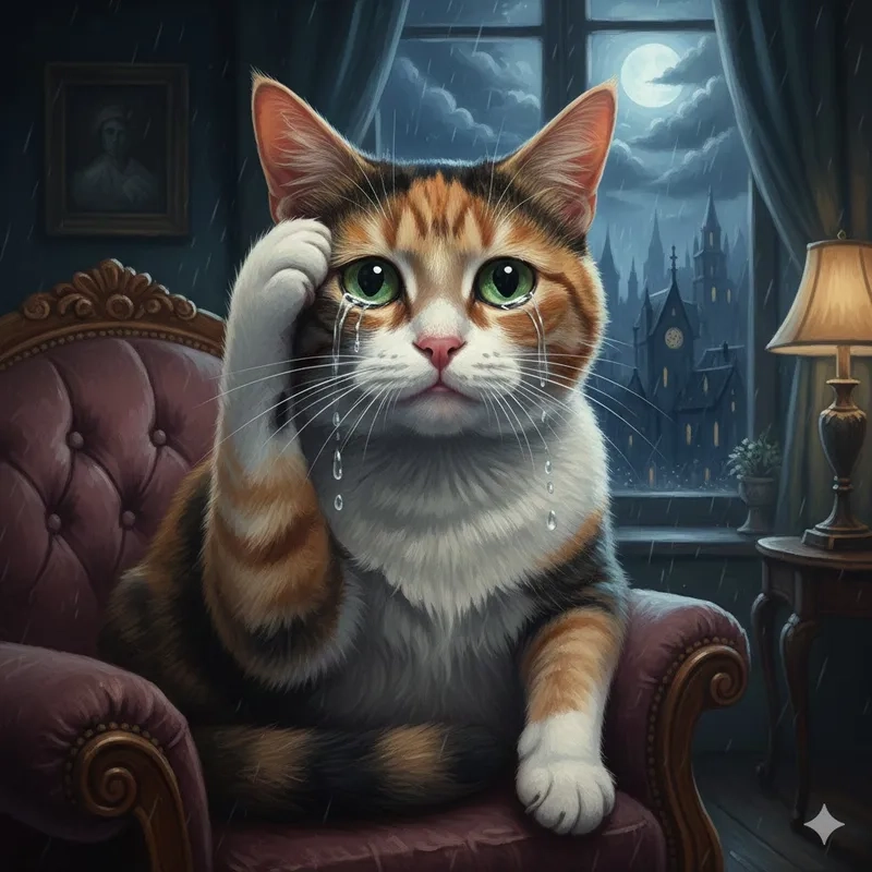 Nhìn là thương với meme mèo mặt buồn