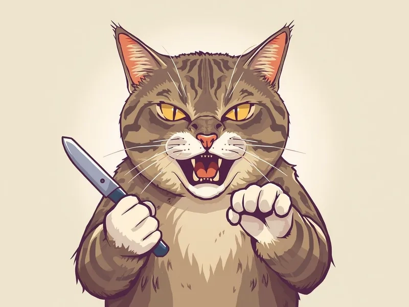 Chỉ có con mèo cầm dao meme mới độc đáo thế này