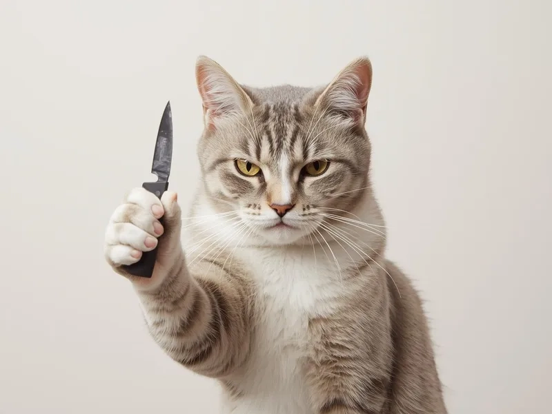 Bộ sưu tập hình ảnh meme mèo cầm dao hot nhất