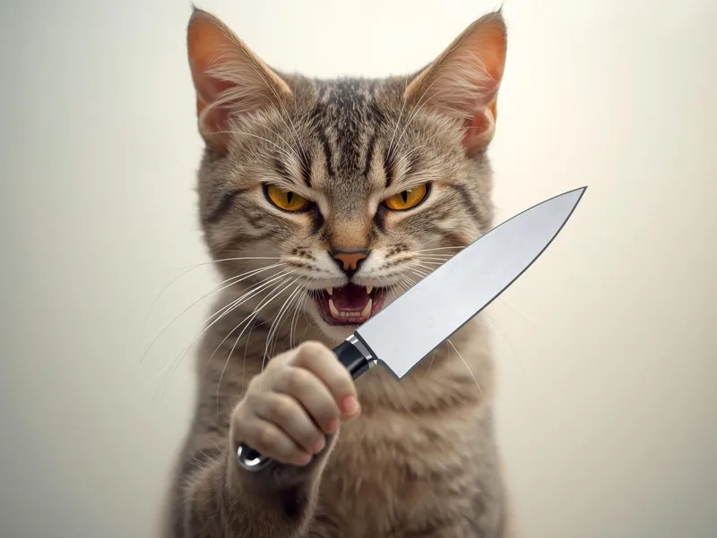 Chiến thuật cực chất của meme mèo cầm dao chiến