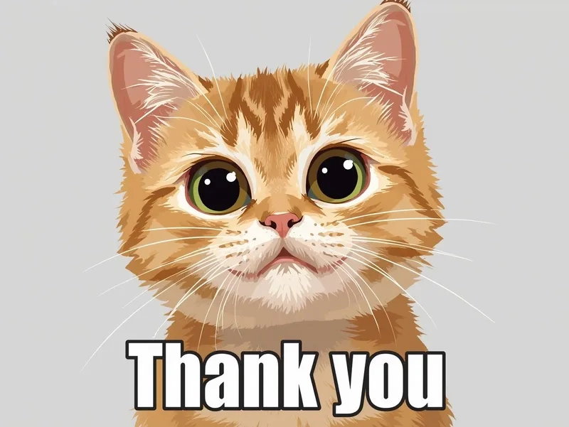 Không ai nhịn cười khi thấy meme cảm ơn mèo đáng yêu