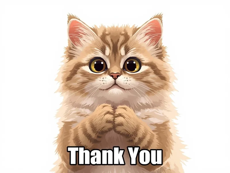 Biểu cảm đáng yêu của meme mèo chắp tay cảm ơn