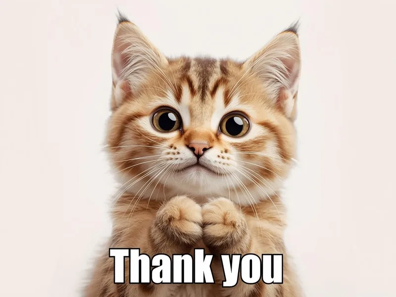 Ai cũng thích biểu cảm meme mèo con cảm ơn đáng yêu