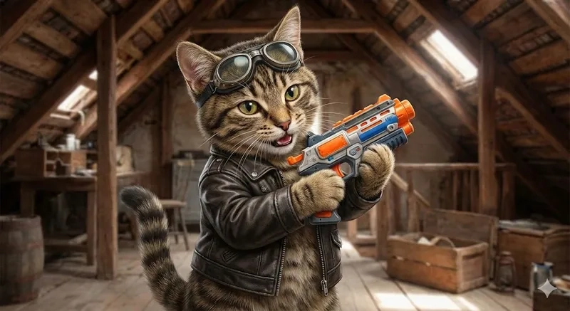 Trang trí máy tính với hình nền meme mèo cầm súng cực ngầu