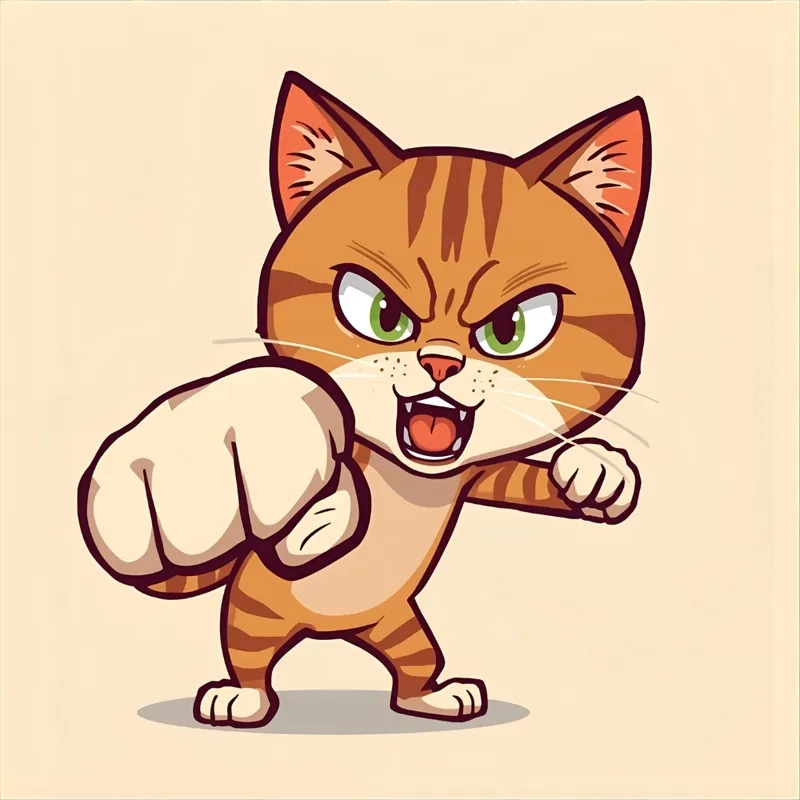 Ai cũng phấn khích với meme con mèo đấm