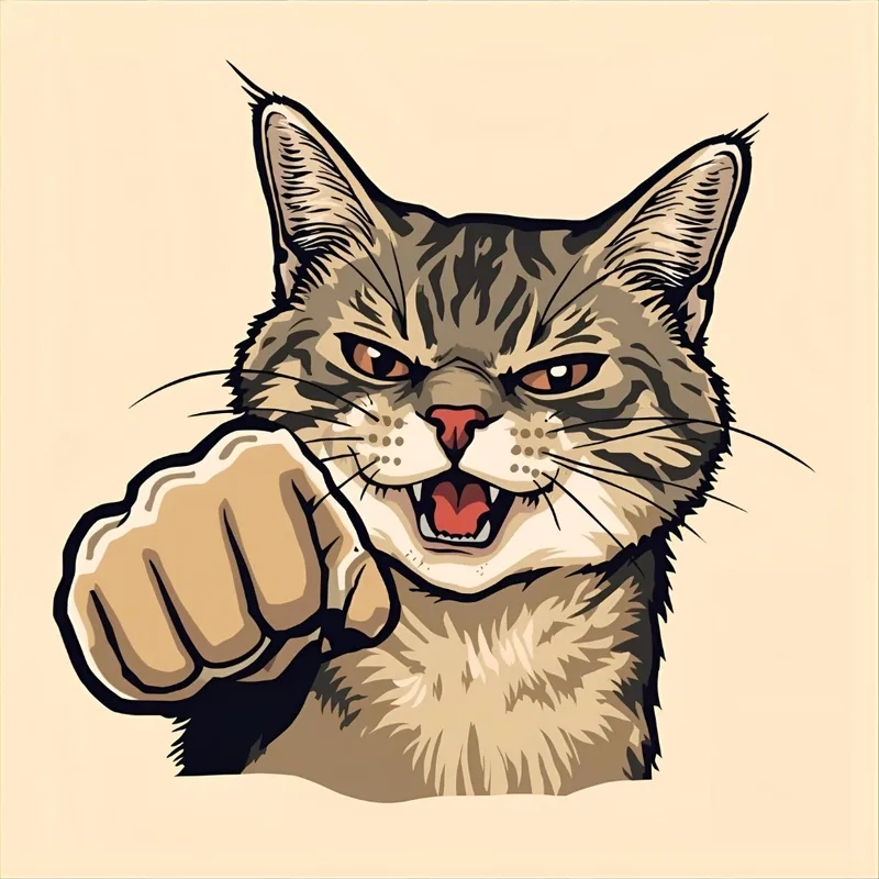 Xem ngay meme mèo giơ nắm đấm cực ngầu