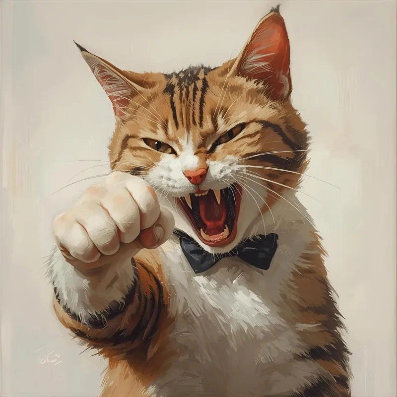 Thử cảm giác mạnh với meme con mèo nắm đấm