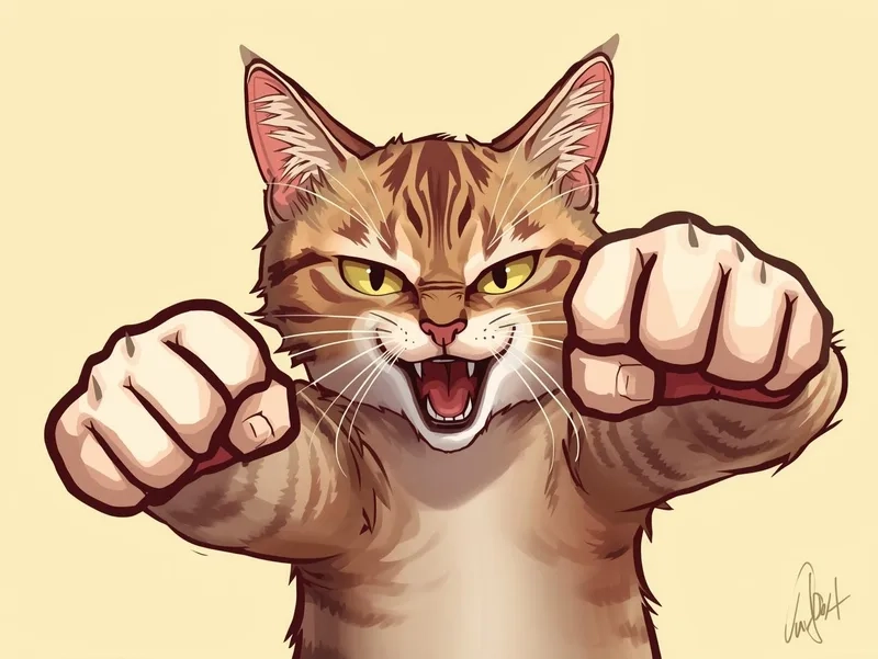 Cười xỉu với meme mèo đấm hài hước