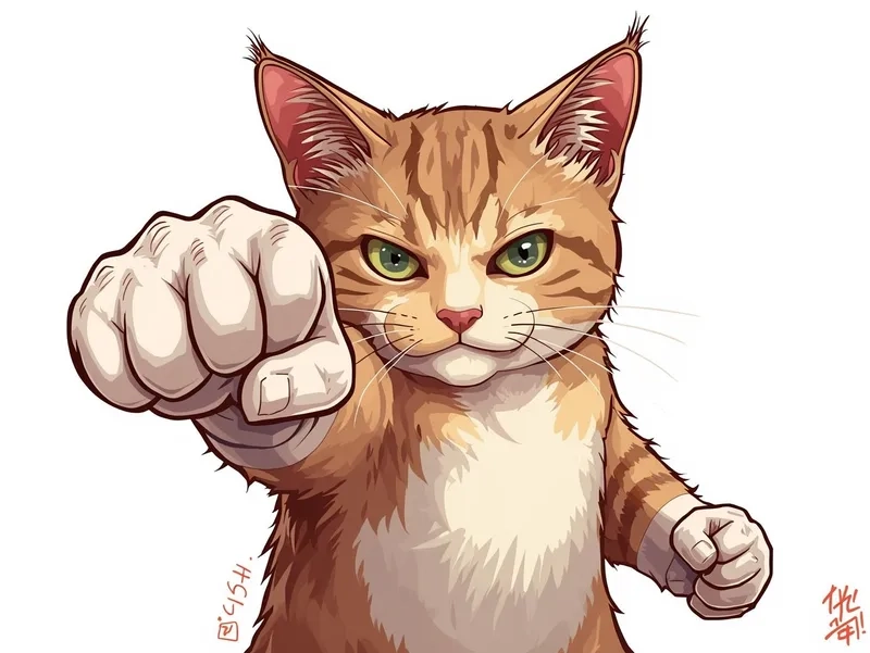 Nhìn là bật cười với hình meme mèo đấm