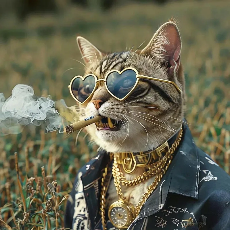 Trang trí máy tính với hình nền meme mèo đeo kính