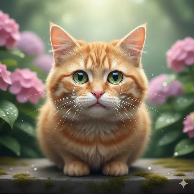 Trái tim tan chảy với meme mèo khóc cảm động