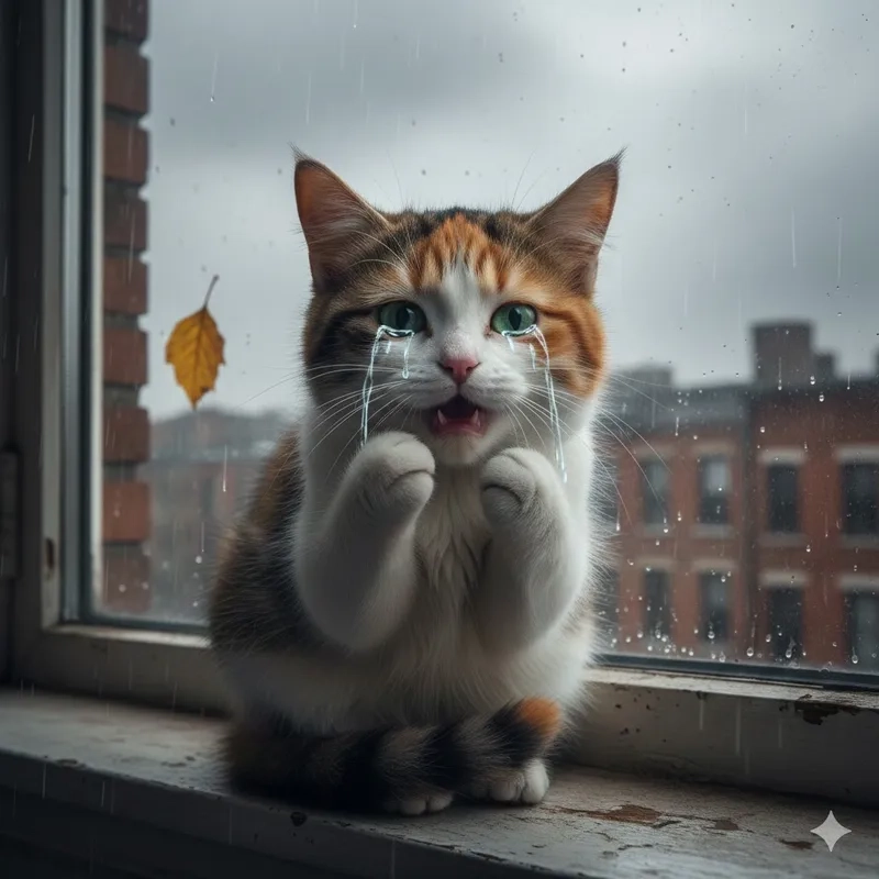 Nhìn là thương với meme mèo khóc nhè