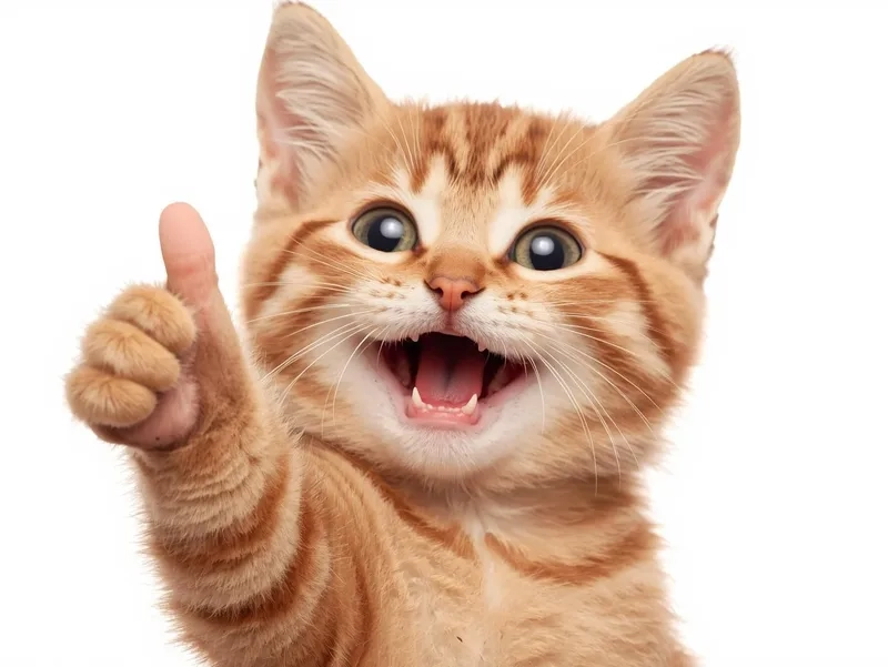 Biểu cảm bá đạo của meme con mèo giơ like khiến bạn bật cười