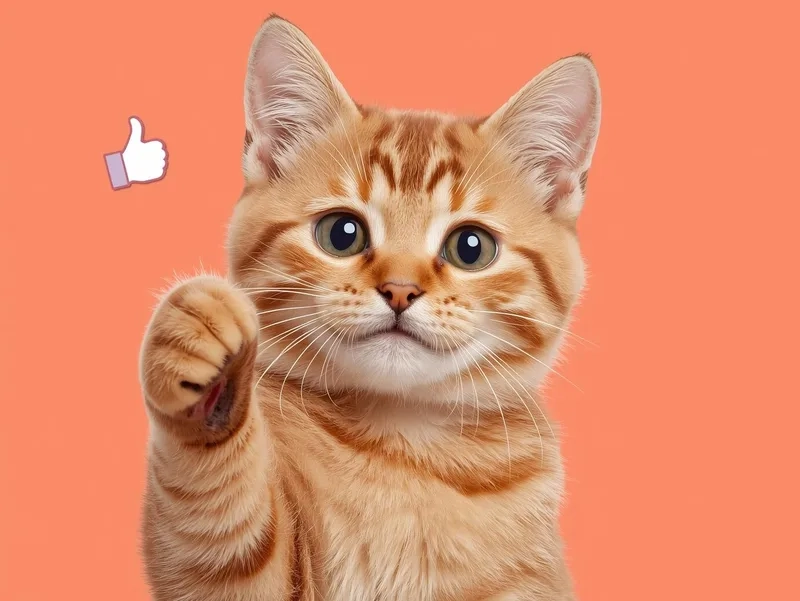 Biểu cảm độc lạ của meme mèo dơ ngón like