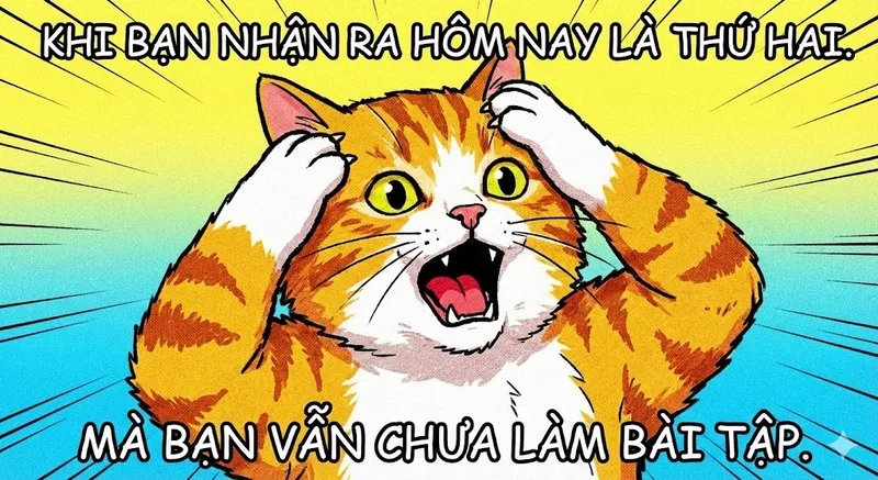 Cười vỡ bụng với meme mèo ôm đầu khóc